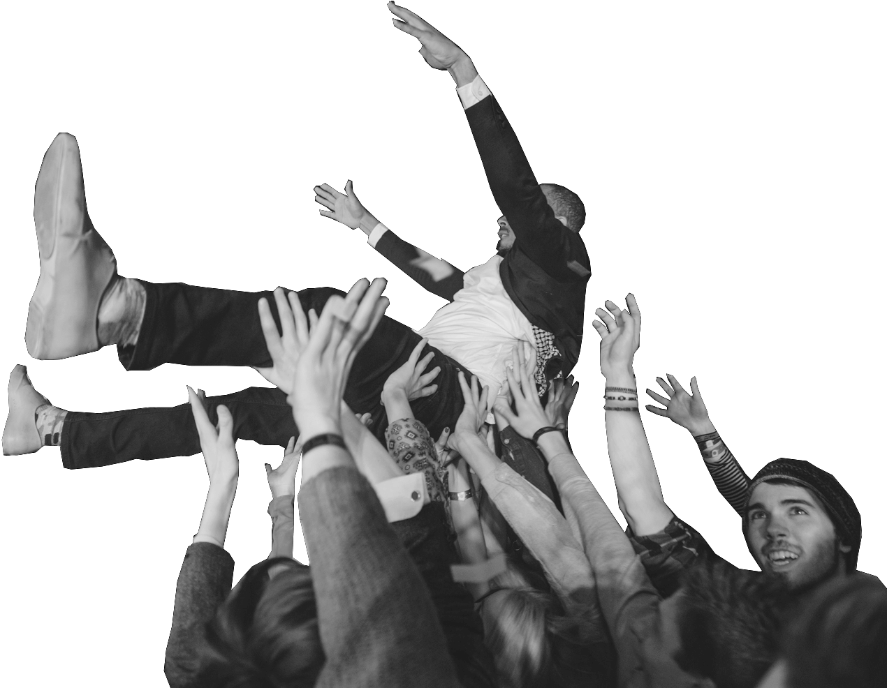 Rapper Crowd Surfing Moment PNG Image