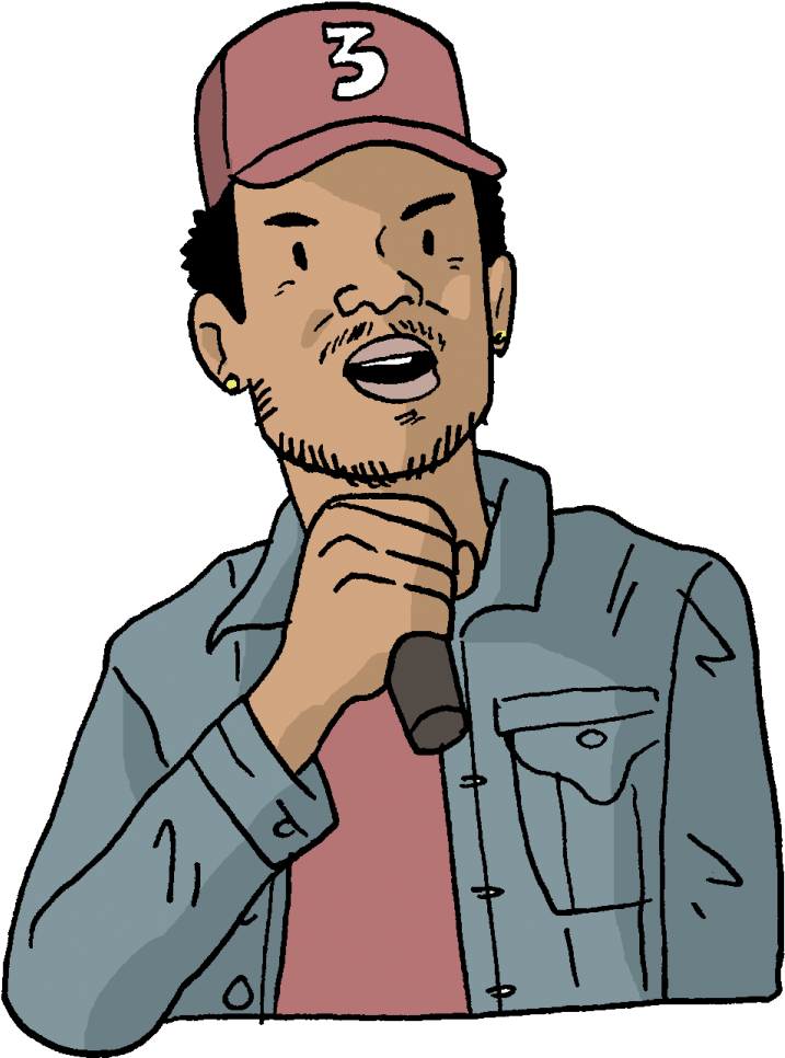 Rapper Illustration Holding Microphone.png PNG Image