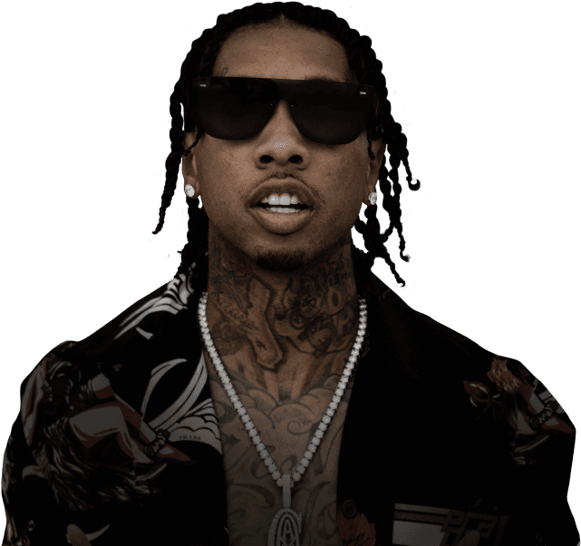 Rapper_with_ Sunglasses_and_ Tattoos PNG Image