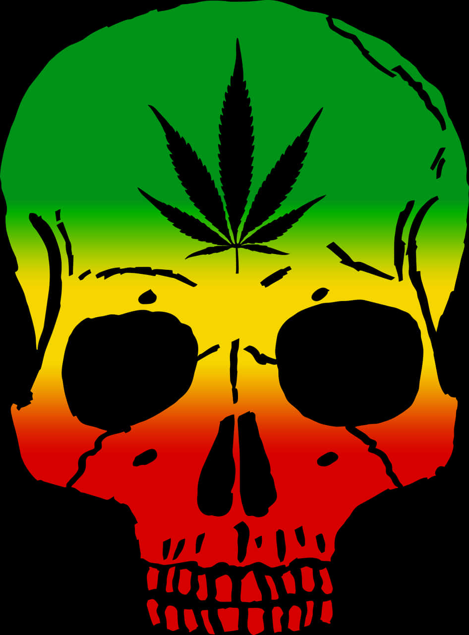 Rasta_ Skull_with_ Cannabis_ Leaf PNG Image