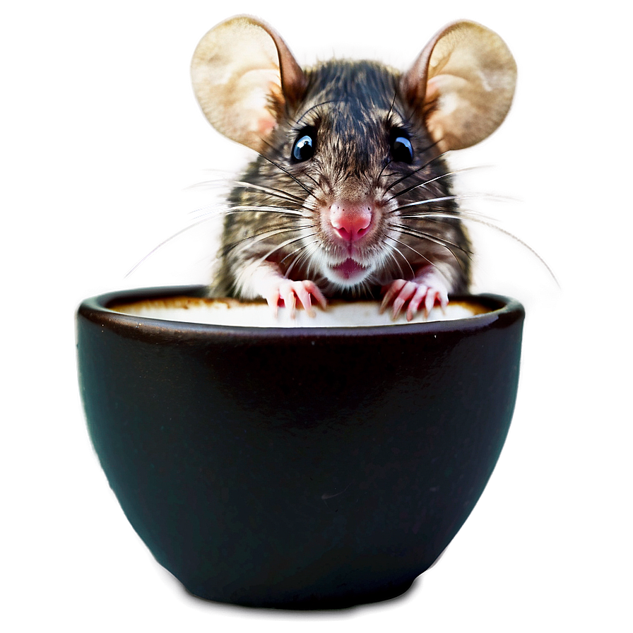 Rat In Coffee Cup Png Qpu10 PNG Image