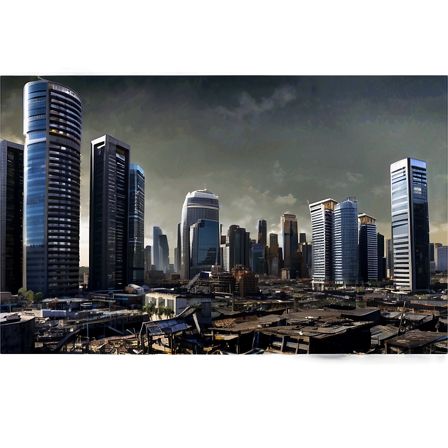 Ravaged City Panorama Png Sqb PNG Image