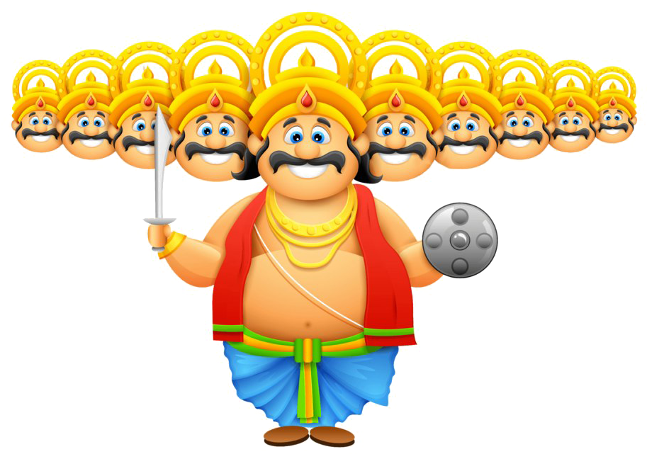 Ravana Cartoon Illustration Dussehra PNG Image