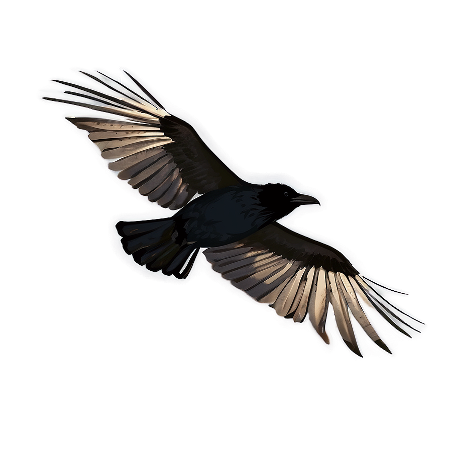 Raven Silhouette In Flight Png Hqx PNG Image