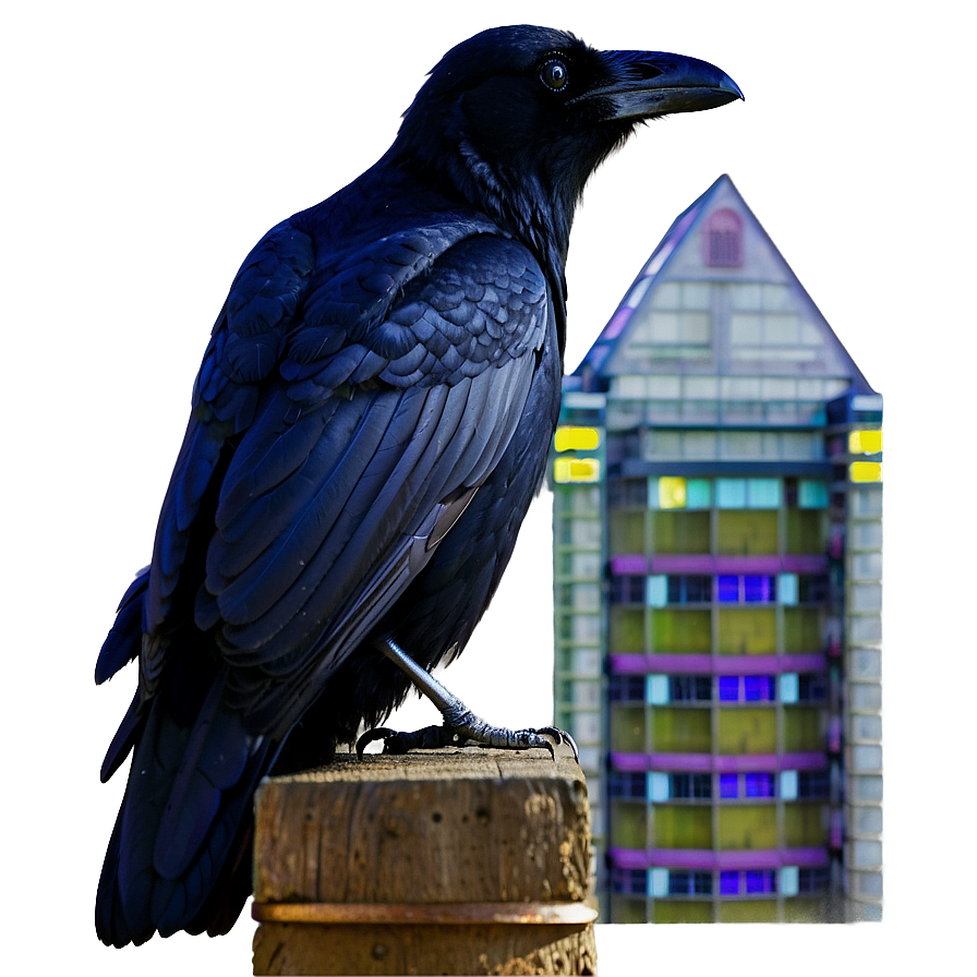 Raven Watching Over City Png Jss PNG Image