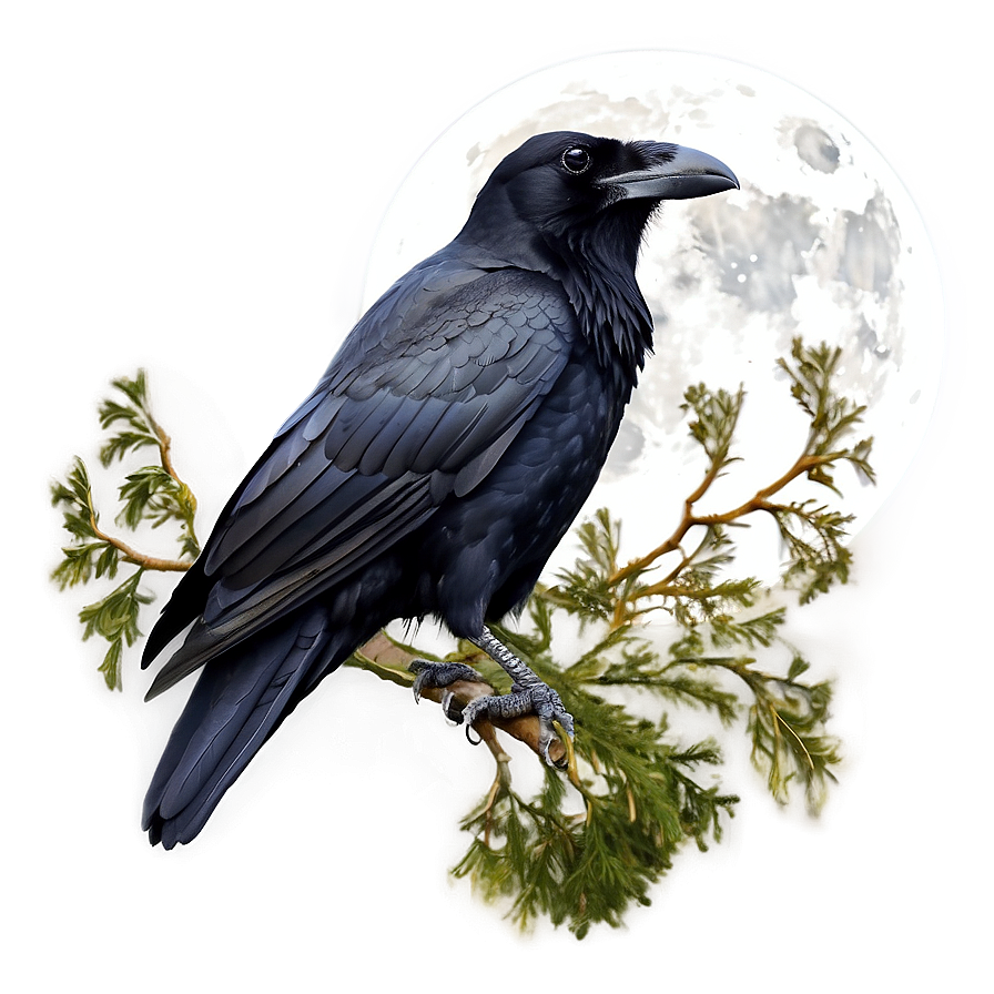 Raven With Moon Phases Png Mnv PNG Image