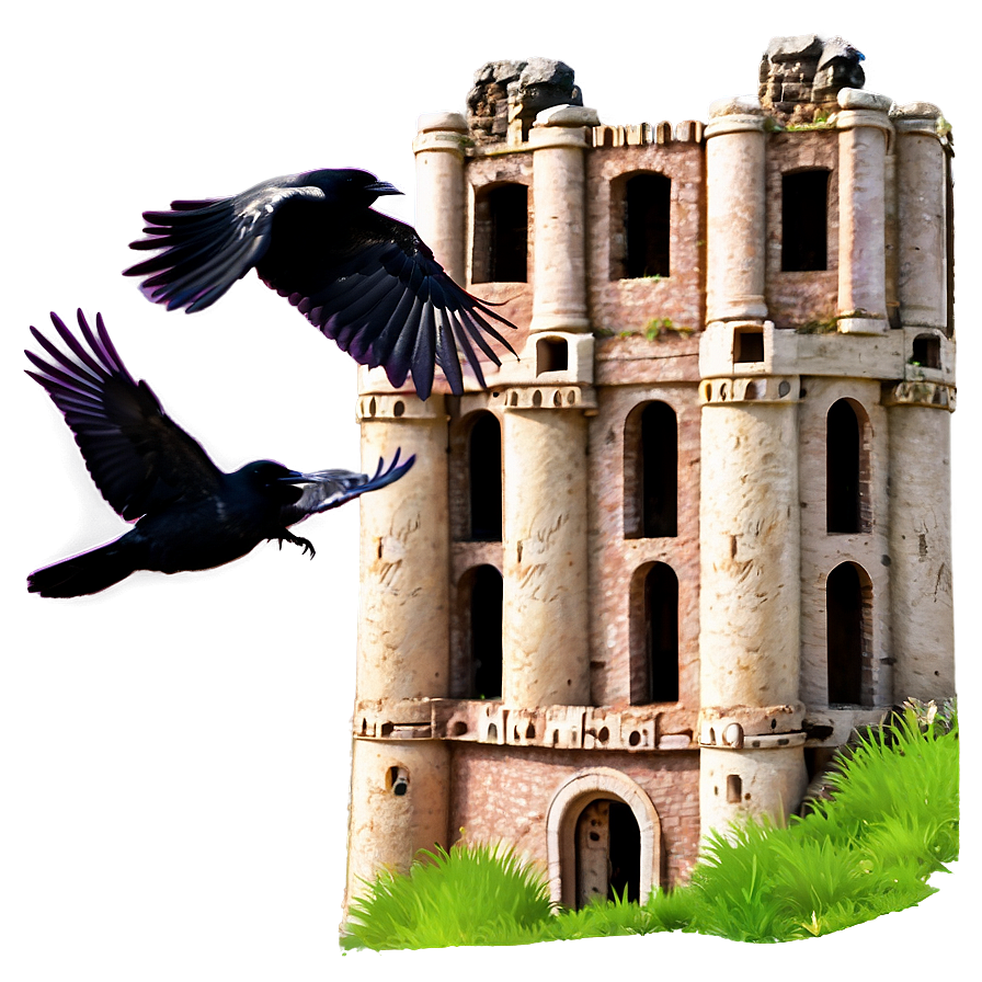 Ravens Surrounding Castle Png Grp27 PNG Image