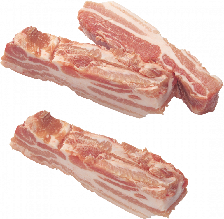 Raw Bacon Slices Transparent Background PNG Image