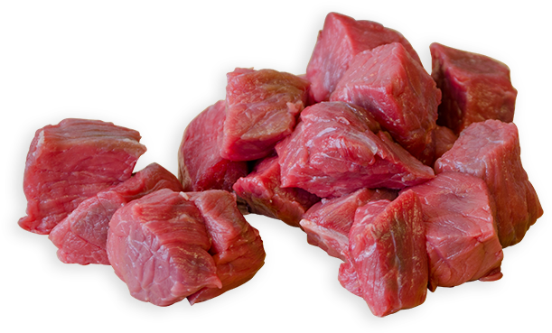 Raw Beef Cubes Transparent Background PNG Image