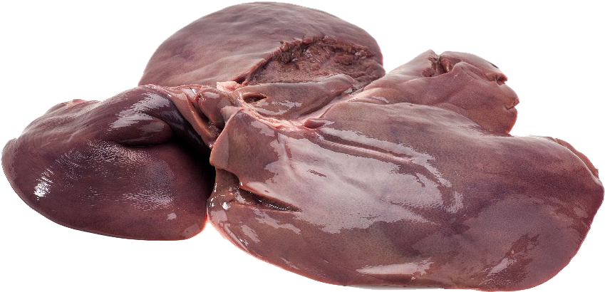 Raw Beef Liver Isolated PNG Image