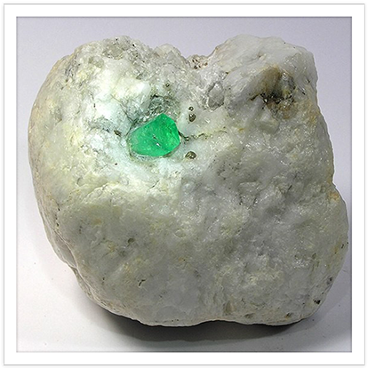 Raw Emerald Gemstonein Matrix.jpg PNG Image