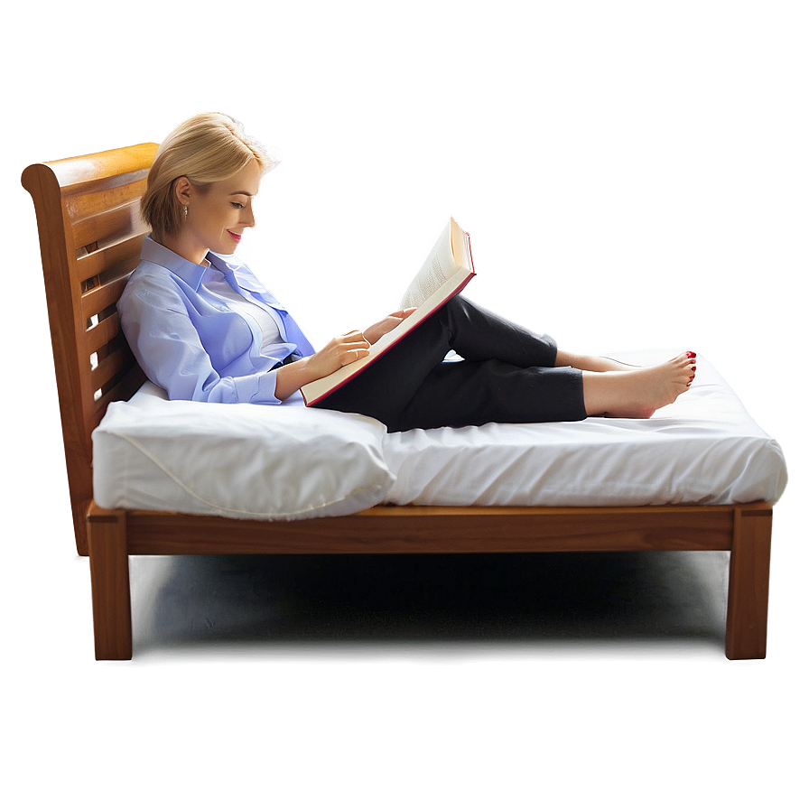 Reading Book In Bed Png Svf PNG Image