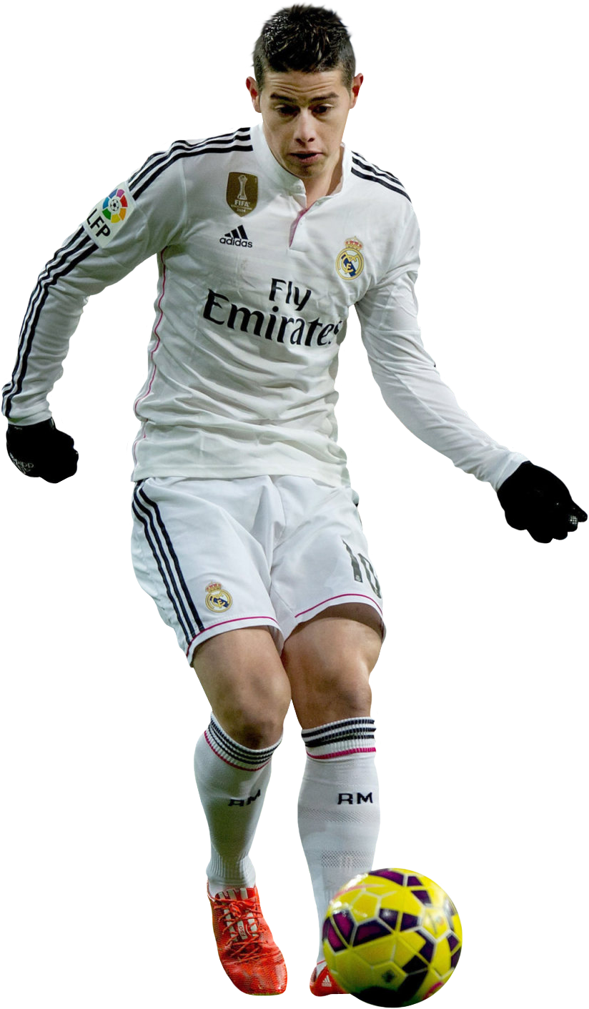 Real Madrid Player Dribbling Football PNG Image