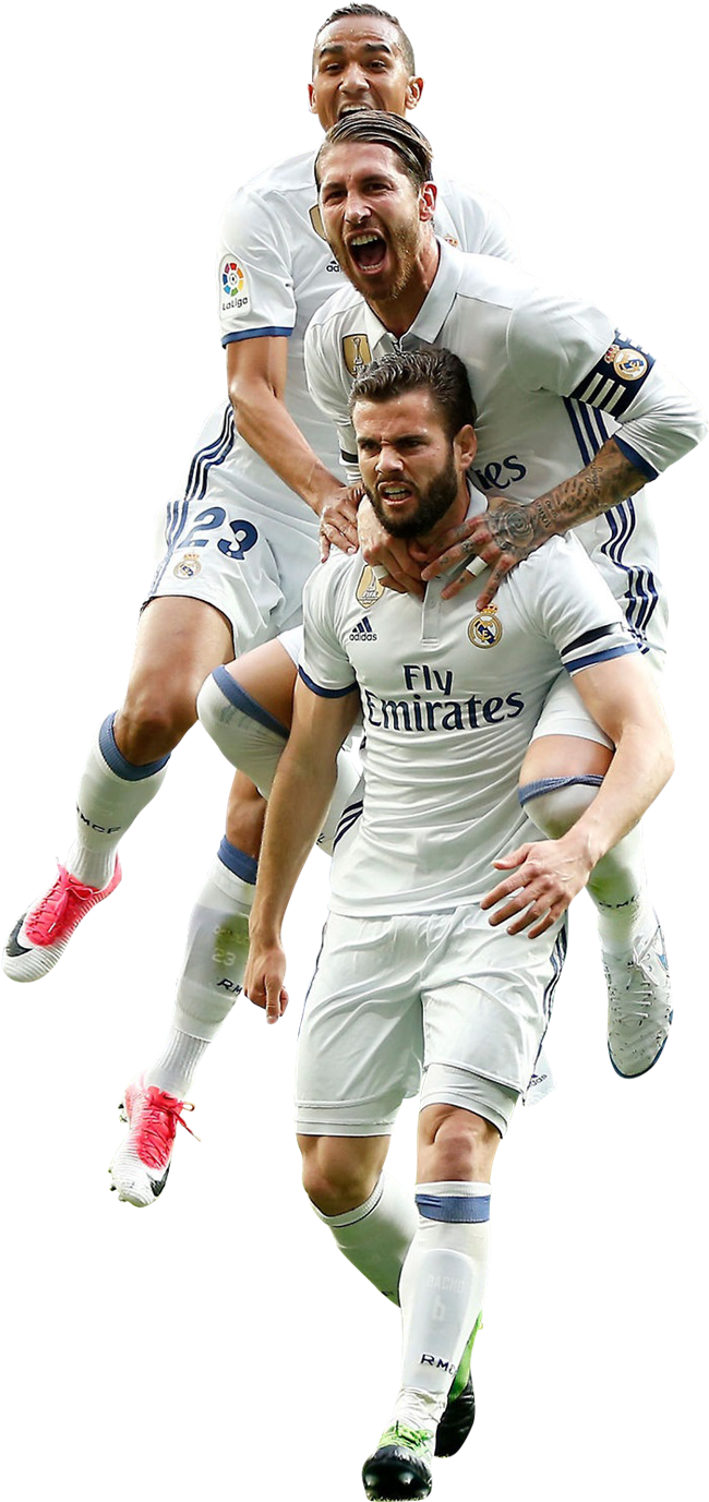 Real Madrid Players Celebration PNG Image