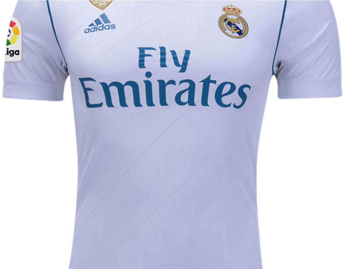 Real Madrid White Home Jersey PNG Image