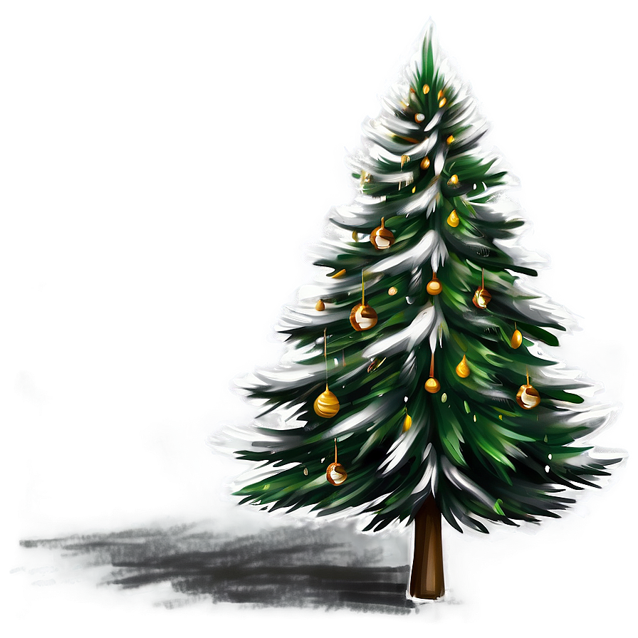 Realistic Christmas Tree Sketch Png Gdj PNG Image