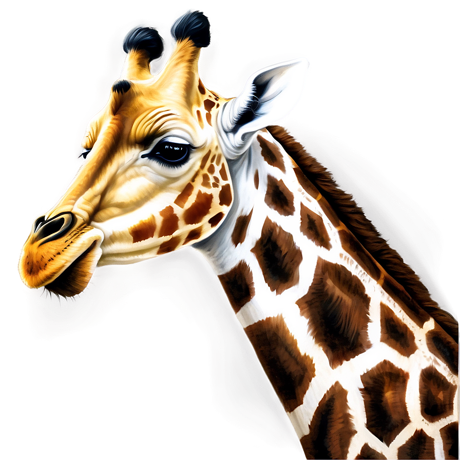 Realistic Giraffe Portrait Png Dof PNG Image