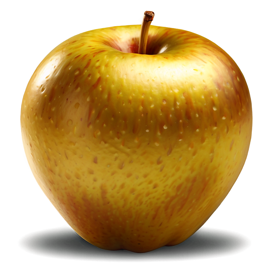 Realistic Golden Apple Image Png Ppt PNG Image