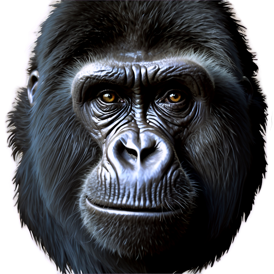 Realistic Gorilla Portrait Png Lly10 PNG Image