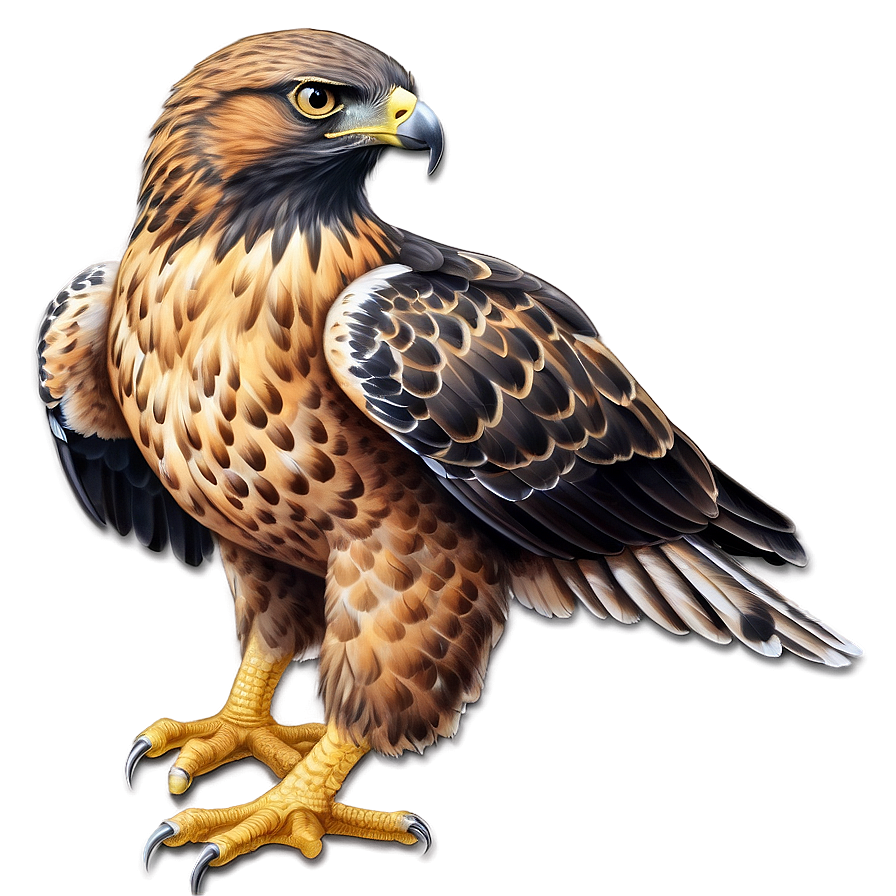 Realistic Hawk Drawing Png Wvi PNG Image