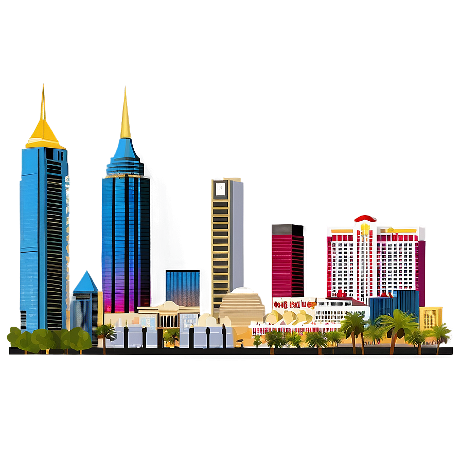 Realistic Las Vegas Skyline Png 06252024 PNG Image