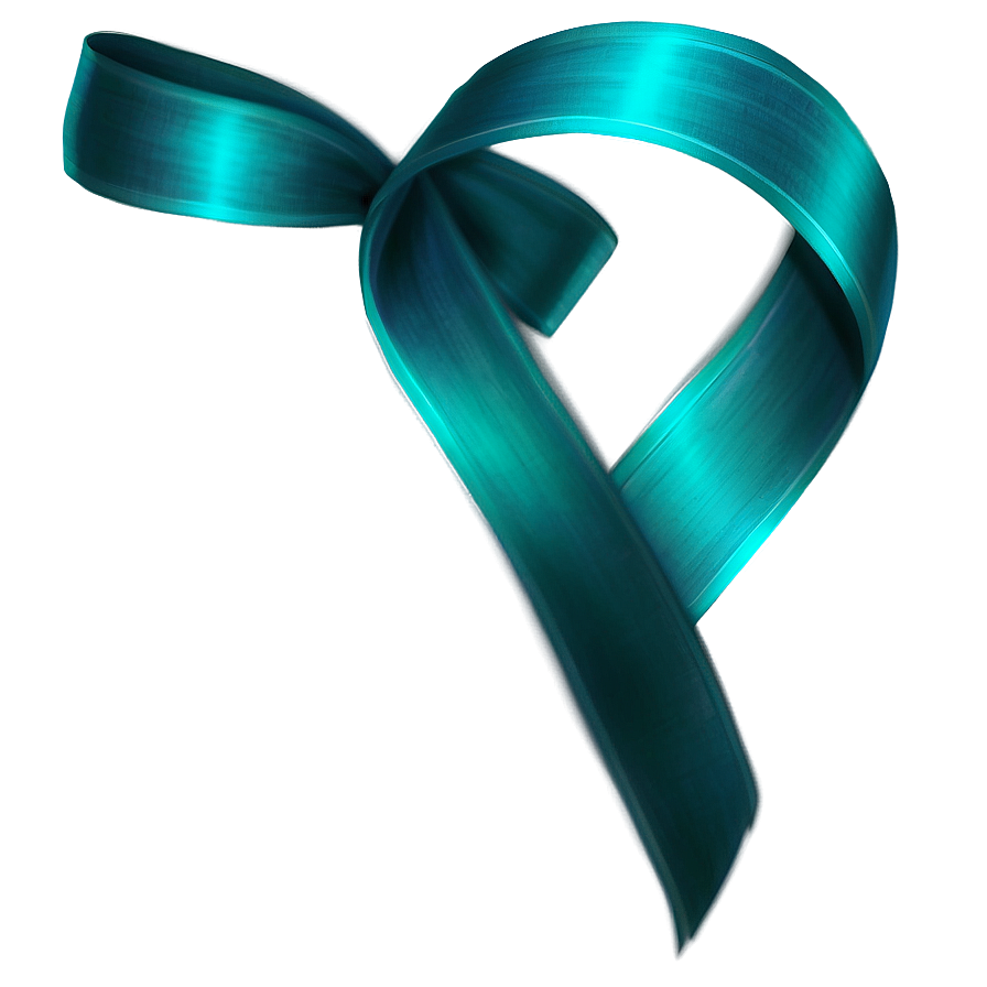 Realistic Teal Ribbon Drawing Png Mka PNG Image