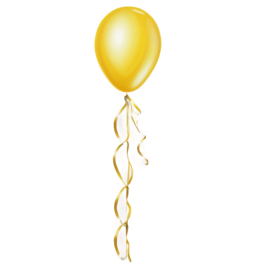 Realistic Yellow Balloon Png 06262024 PNG Image