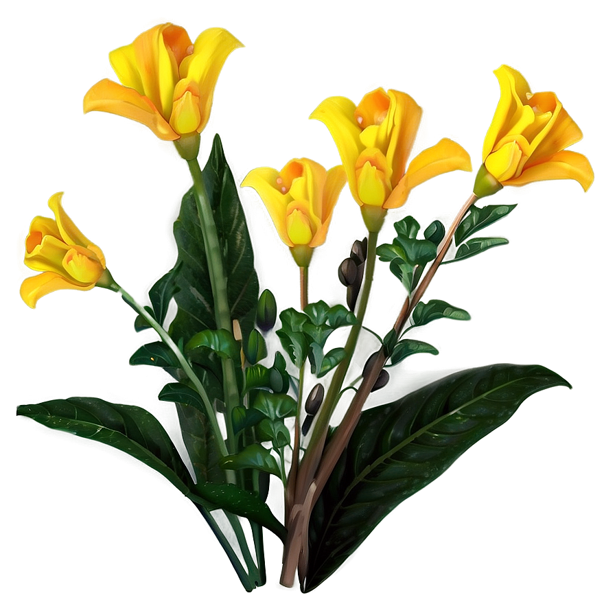 Realistic Yellow Flowers Png 7 PNG Image