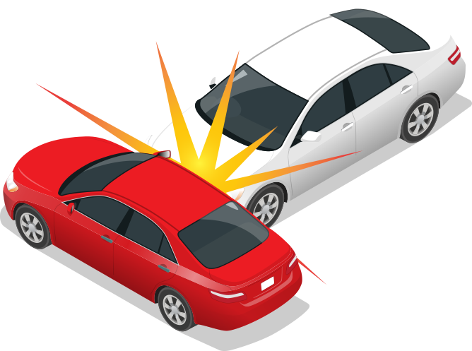 Rear End Collision Illustration PNG Image