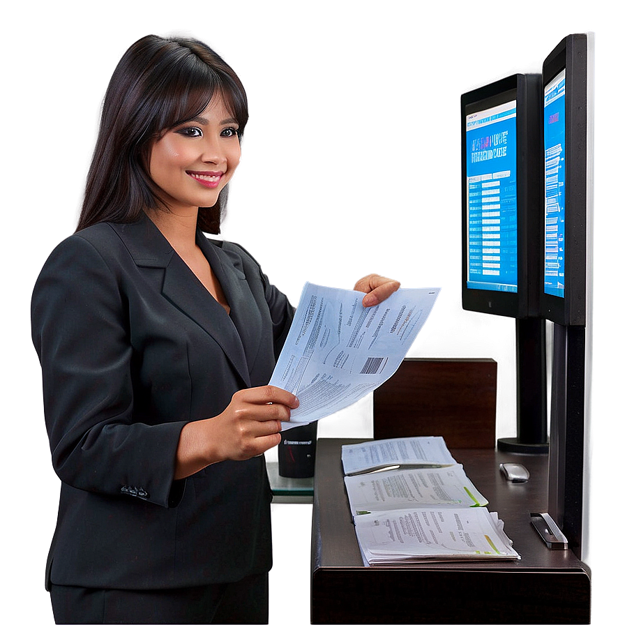 Receptionist At Workstation Png 06272024 PNG Image