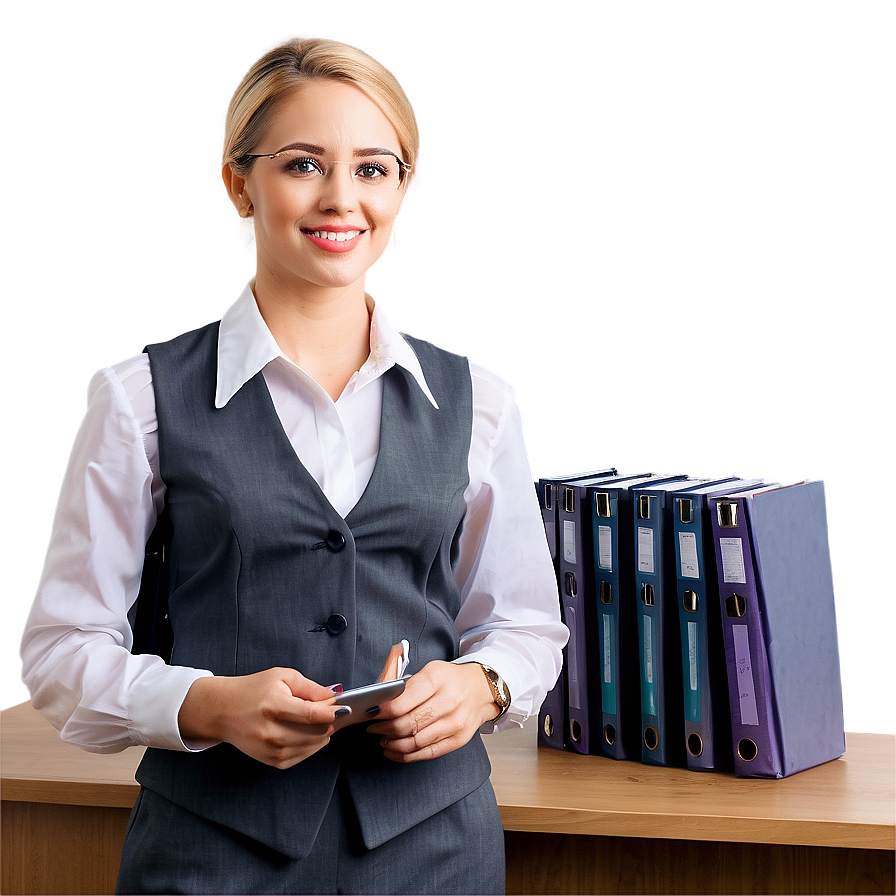 Receptionist In Business Attire Png 06272024 PNG Image