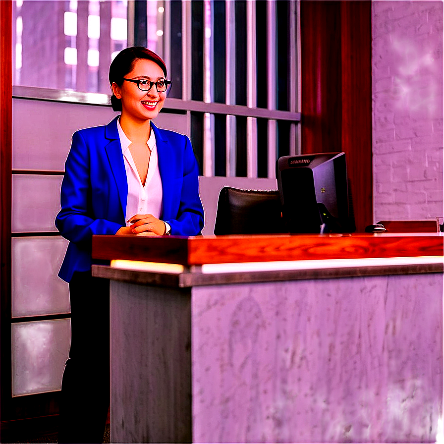 Receptionist In Corporate Office Png Yld47 PNG Image