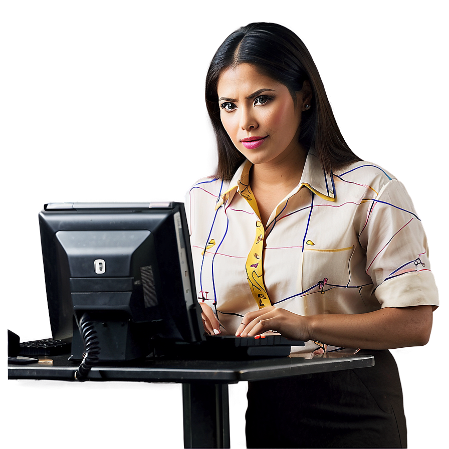 Receptionist Typing Png Rvw PNG Image