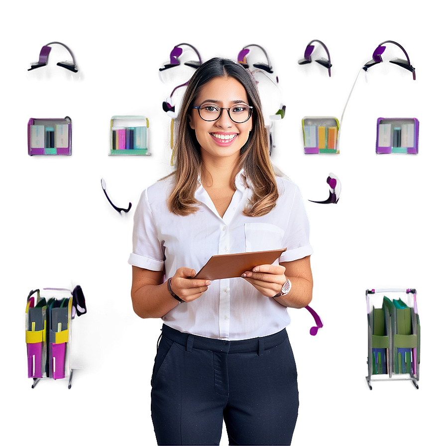 Receptionist With File Folder Png 91 PNG Image