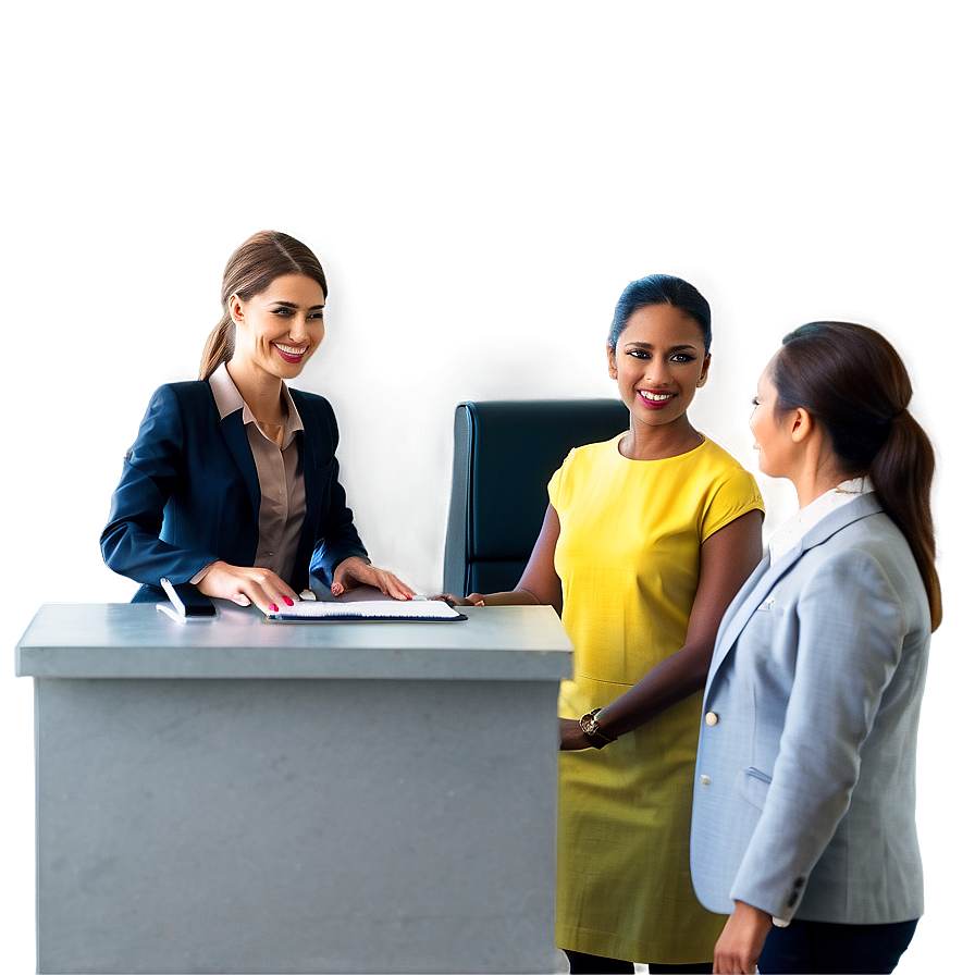 Receptionist With Guests Png 61 PNG Image