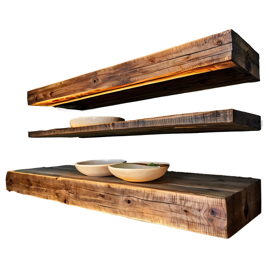 Reclaimed Wood Floating Shelves Png 06132024 PNG Image