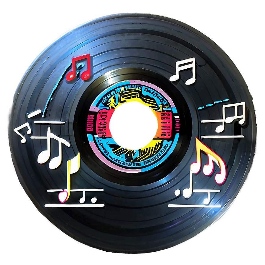 Record With Music Notes Png 67 PNG Image