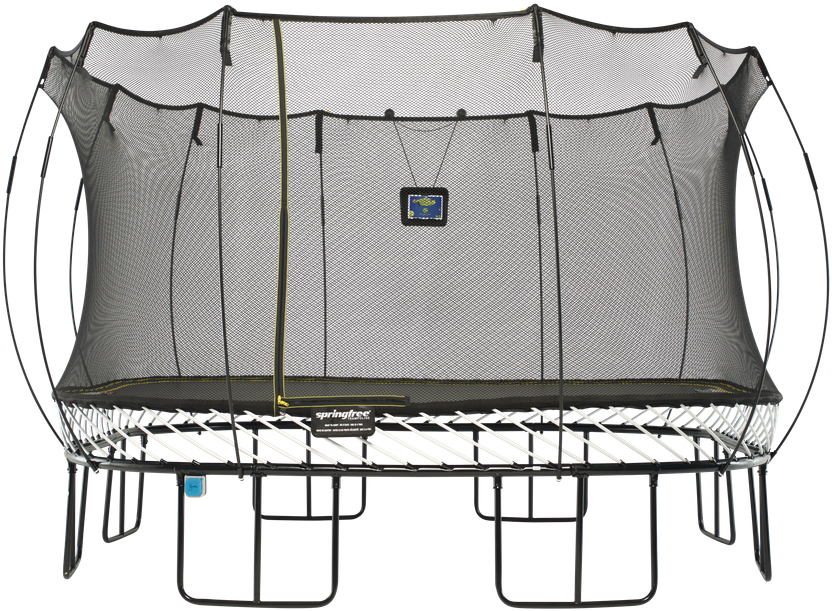 Rectangular Trampolinewith Enclosure PNG Image