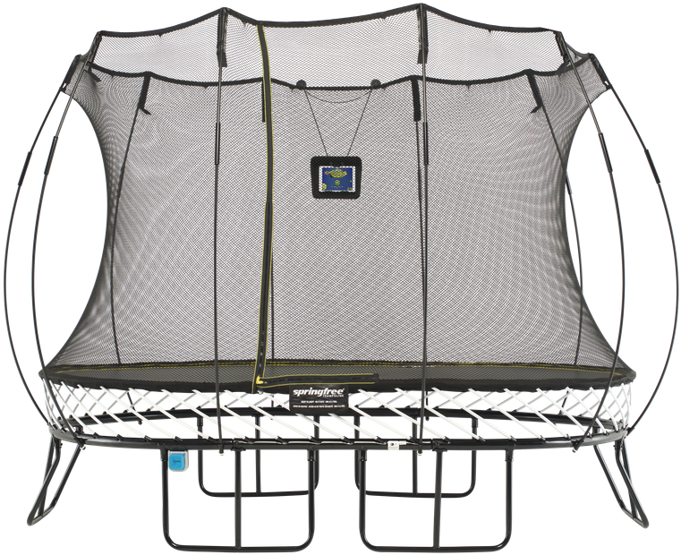 Rectangular Trampolinewith Enclosure PNG Image