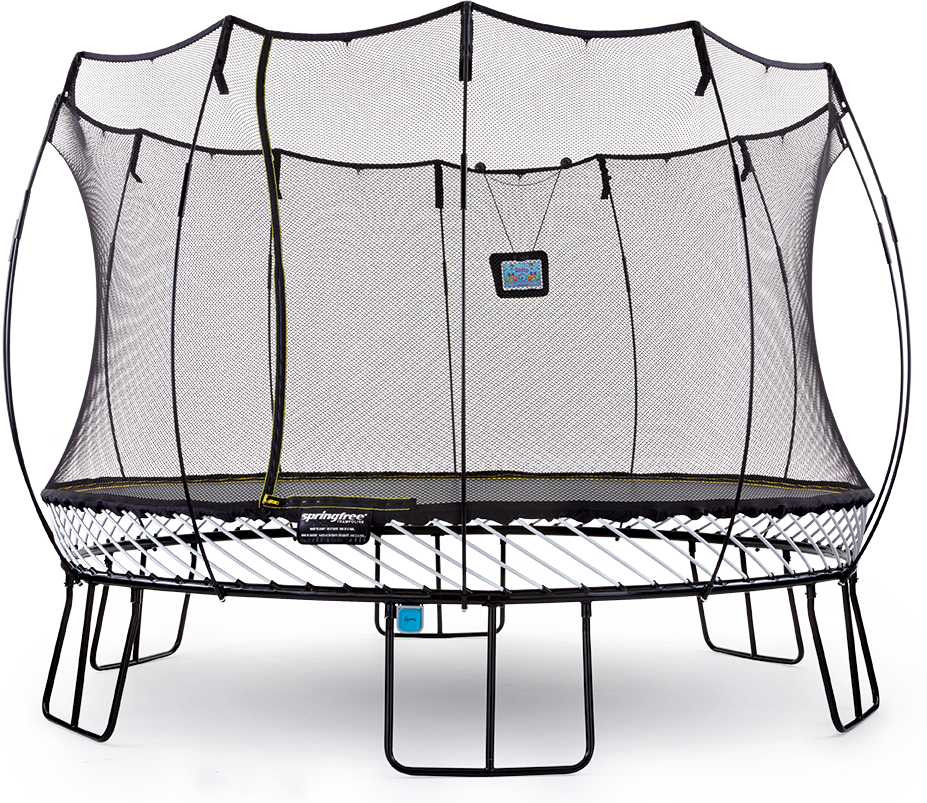 Rectangular Trampolinewith Enclosure PNG Image