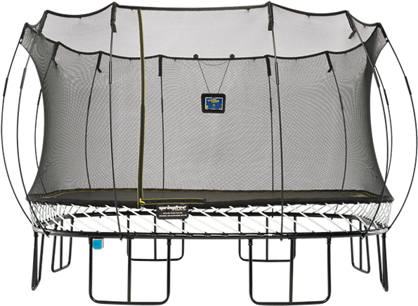 Rectangular Trampolinewith Enclosure PNG Image