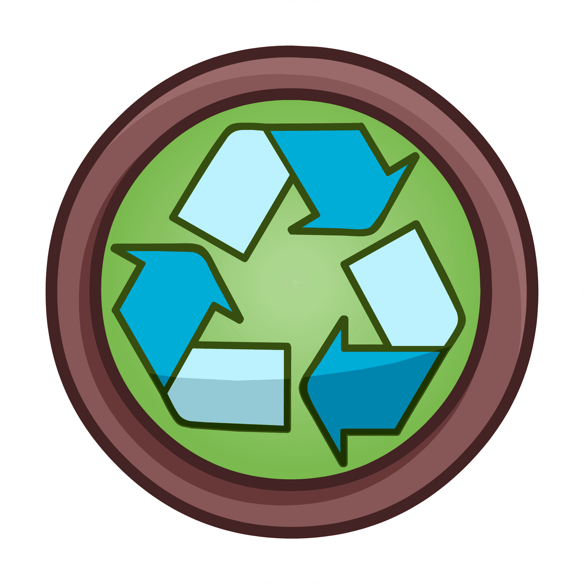 Recycle Symbol Cartoon Style PNG Image