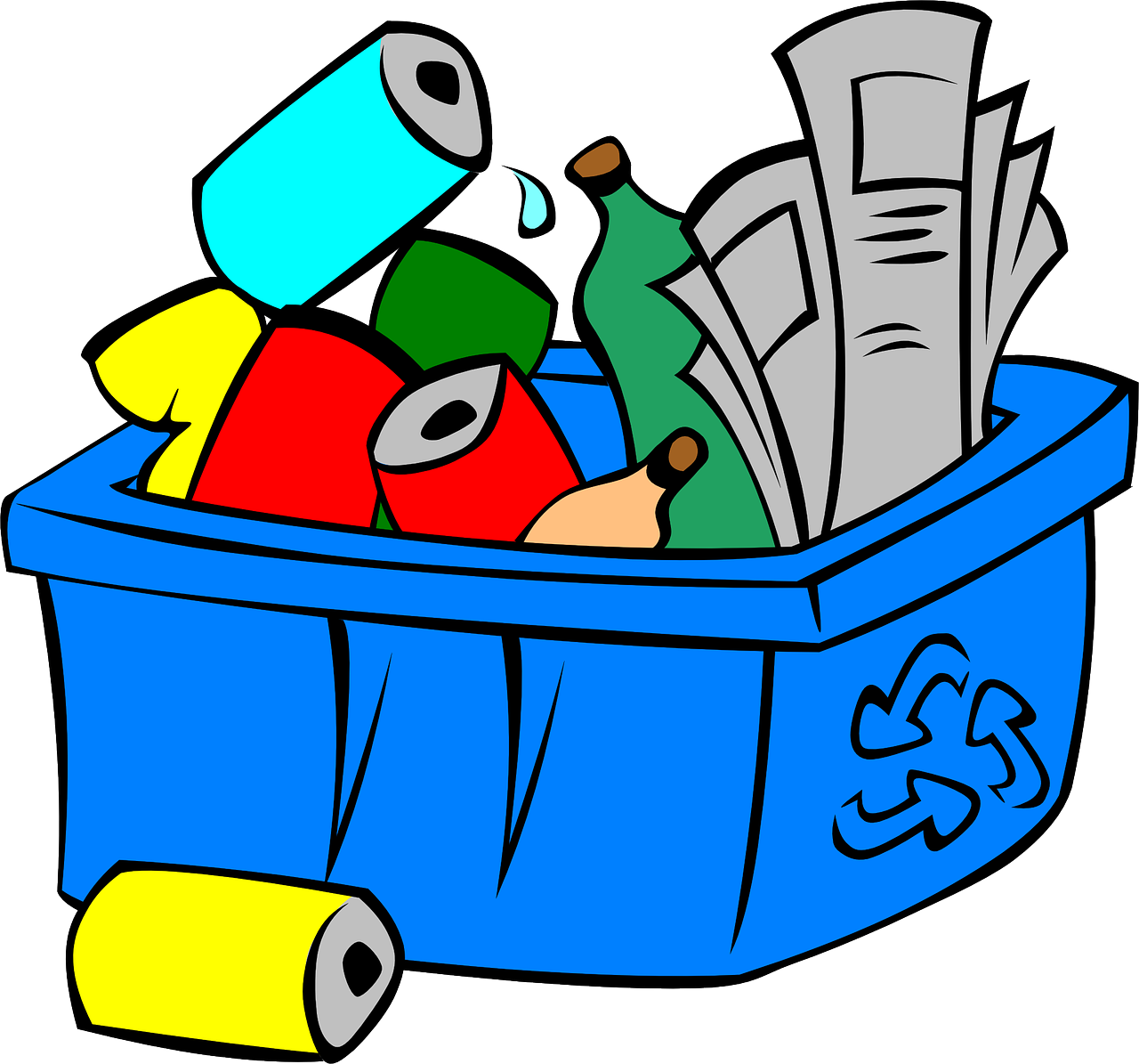 Recycling Bin Fullof Items PNG Image