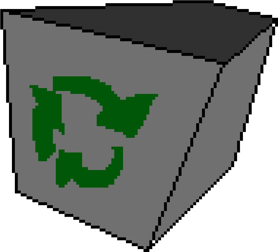 Recycling Bin Pixel Art PNG Image