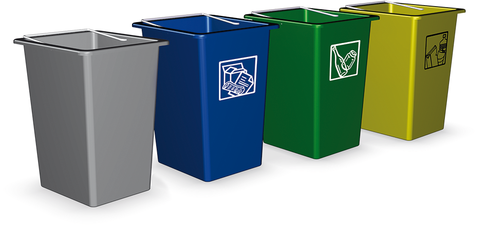 Recycling Bins Color Coded PNG Image