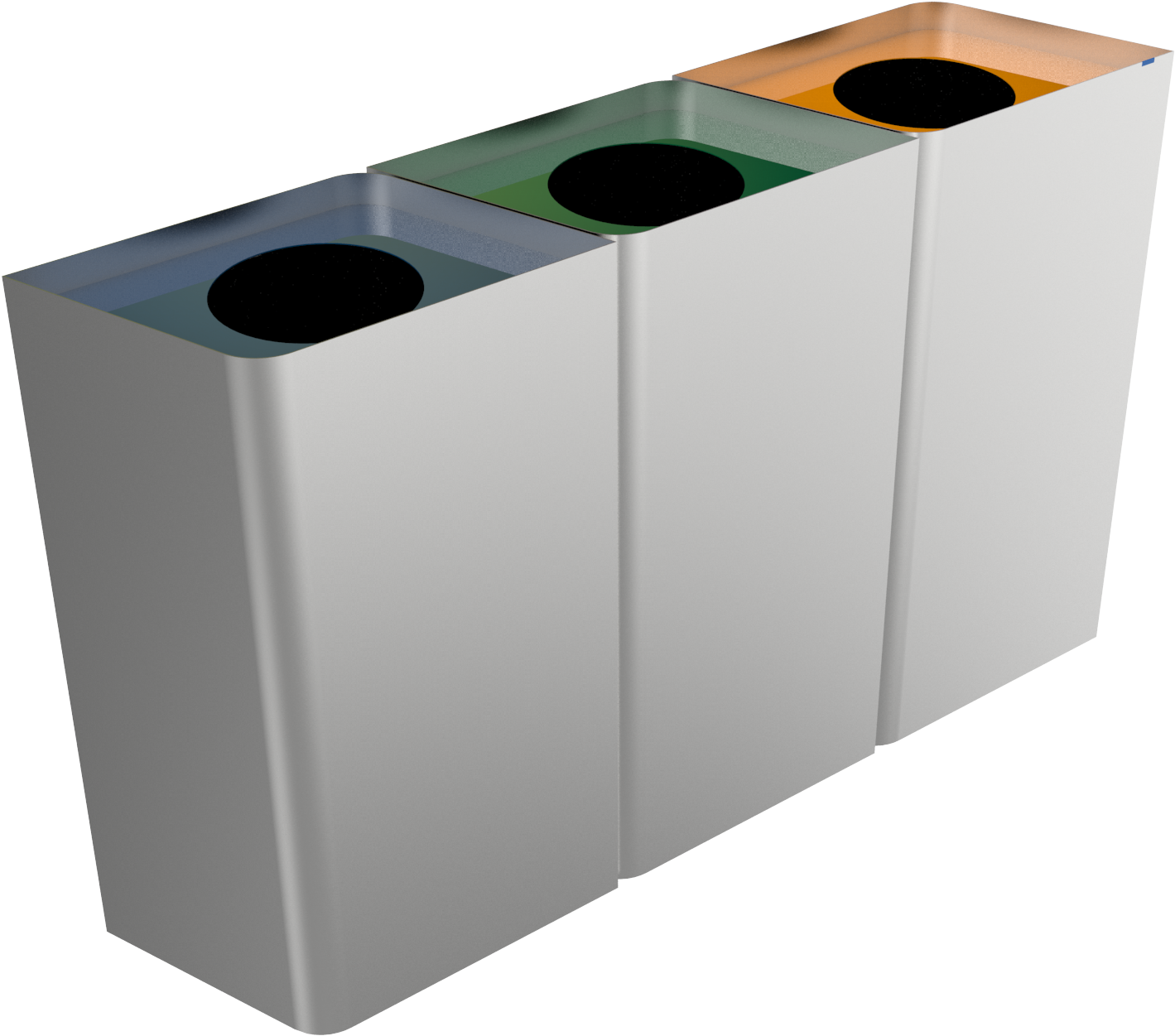 Recycling Bins Triple Stream PNG Image