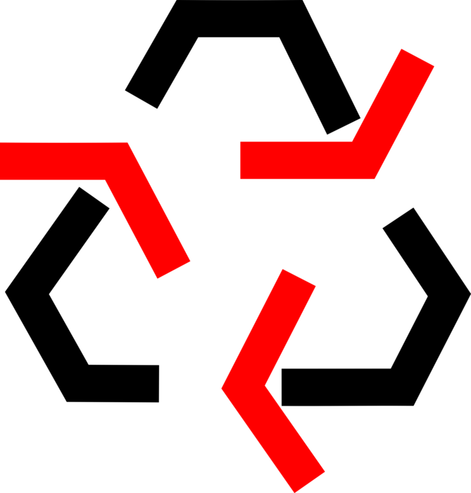 Recycling Symbol Redand Black PNG Image