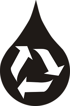 Recycling Symbolon Black Drop Background PNG Image