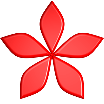 Red Abstract Flower Design PNG Image