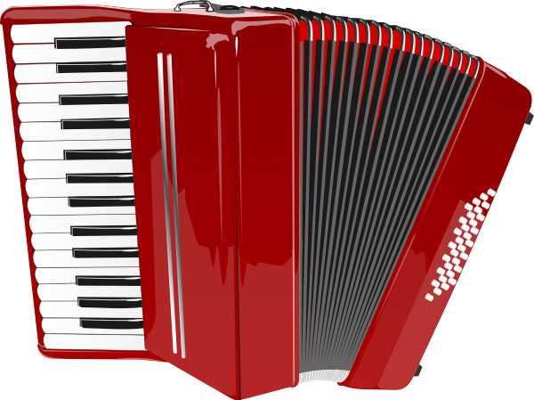 Red Accordion Musical Instrument PNG Image